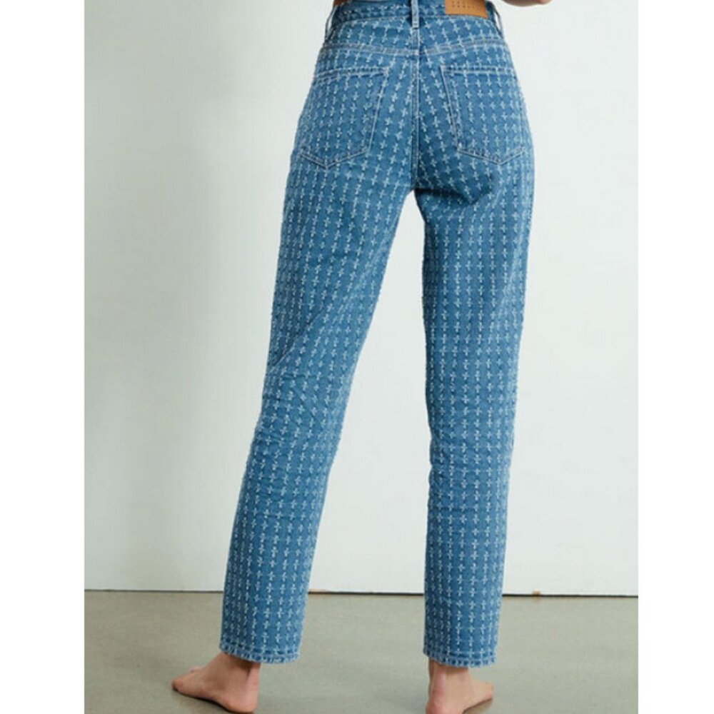 Pacsun Medium Blue Distressed Dad Jeans